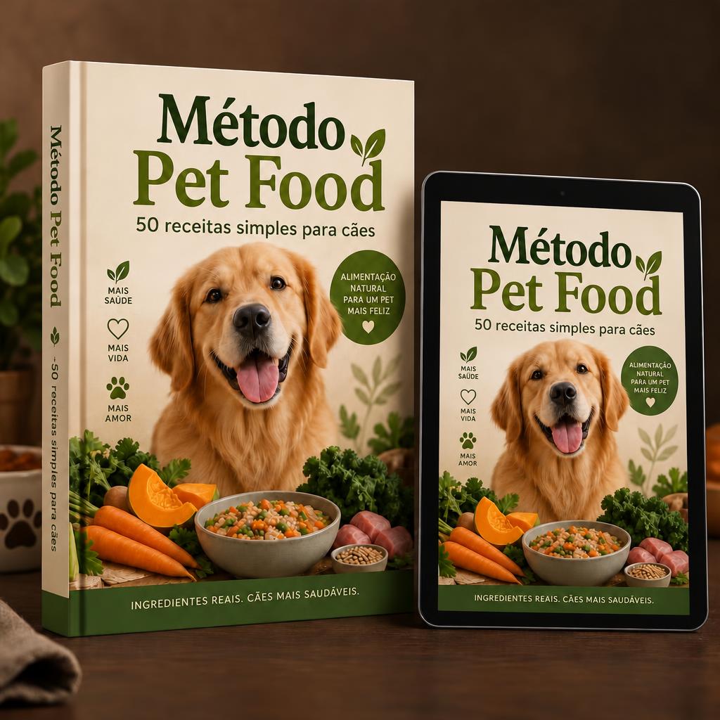 Capa do guia Método Pet Food e versão no tablet